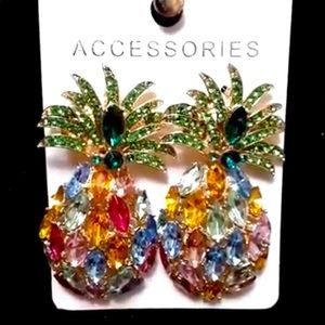 Crystal pineapple earrings